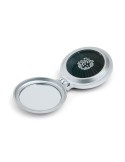 Brosse/Miroir pliable pratique personnalisé pas cher - B BEAUTY Matières : ABS Couleurs : argenté personnalisable avec votre log