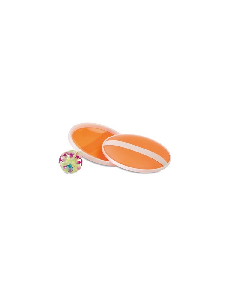 Jeu de balle à ventouses personnalisable - CATCH&PLAY Matières : polypropylène (PP) Couleurs : orange personnalisable avec votre