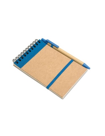 Bloc-notes  recyclé et pratique personnalisable - SONORA Matières : papier recyclé Couleurs : bleu