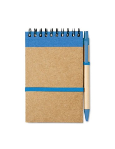 Bloc-notes  recyclé et pratique personnalisable - SONORA Matières : papier recyclé Couleurs : bleu objet promotionnel éco-respon