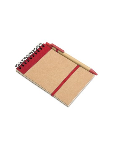 Bloc-notes  recyclé et pratique personnalisable - SONORA Matières : papier recyclé Couleurs : rouge goodies publicitaire événeme