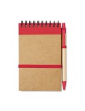 Bloc-notes  recyclé et pratique personnalisable - SONORA Matières : papier recyclé Couleurs : rouge marquage laser ultra précis