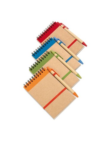 Bloc-notes  recyclé et pratique personnalisable - SONORA Matières : papier recyclé Couleurs : orange cadeau collaborateur premiu