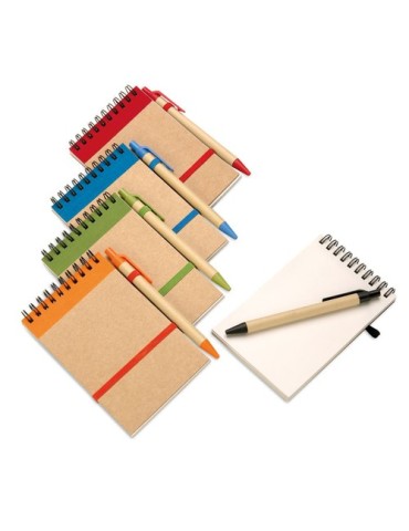 Bloc-notes  recyclé et pratique personnalisable - SONORA Matières : papier recyclé Couleurs : orange goodies entreprise design