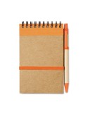 Bloc-notes  recyclé et pratique personnalisable - SONORA Matières : papier recyclé Couleurs : orange objet publicitaire robuste