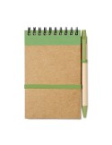 Bloc-notes  recyclé et pratique personnalisable - SONORA Matières : papier recyclé Couleurs : vert citron personnalisation rapid