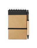 Bloc-notes  recyclé et pratique personnalisable - SONORA Matières : papier recyclé Couleurs : noir cadeau entreprise pas cher