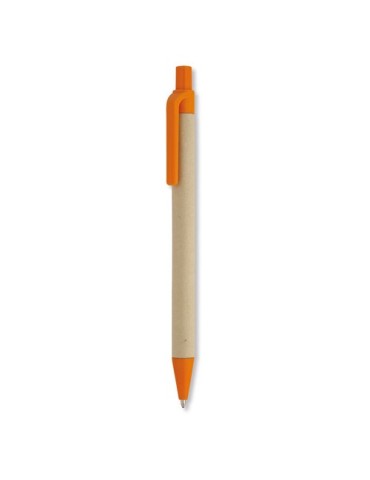 Stylo bille  en PLA maïs/papier - Cartoon Matières : PLA Couleurs : orange personnalisation rapide en France