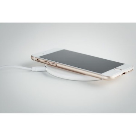 Chargeur sans fil  en ABS recyclé - TWING Matières : ABS recyclé Couleurs : blanc livraison express 24h 48h