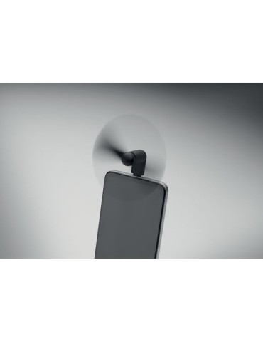 Ventilateur USB portable personnalisé - PHAN, confort au bureau pas cher Matières : TPE Couleurs : noir impression logo haute qu