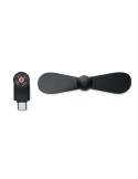 Ventilateur USB portable personnalisé - PHAN, confort au bureau pas cher Matières : TPE Couleurs : noir objet publicitaire robus