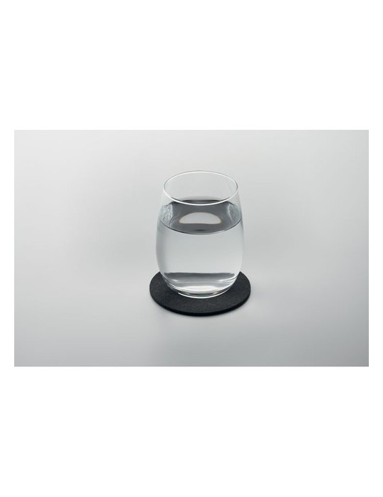 Sous-verre rond en feutre RPET - Écologique et Chic