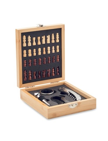 Set à vin écologique et jeu d'échecs personnalisable - CHESSET