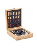 Set à vin  et jeu d'échecs personnalisable - CHESSET Matières : bambou Couleurs : bois