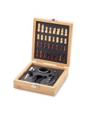 Set à vin  et jeu d'échecs personnalisable - CHESSET Matières : bambou Couleurs : bois marquage laser ultra précis