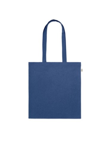 Sac shopping  en coton recyclé personnalisé - VIVEKA COLOUR Matières : coton recyclé Couleurs : bleu royal personnalisation rapi