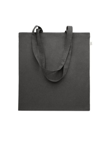 Sac shopping  en coton recyclé personnalisé - VIVEKA COLOUR Matières : coton recyclé Couleurs : noir personnalisation rapide en 