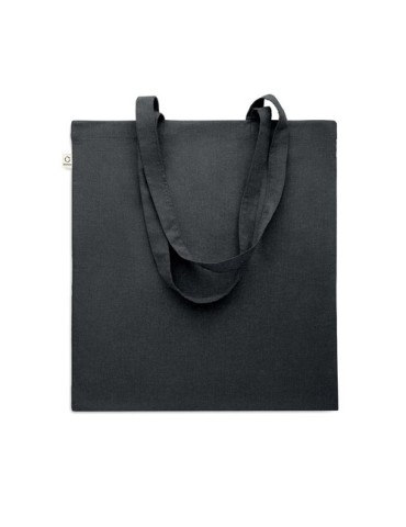 Sac shopping  en coton recyclé personnalisé - VIVEKA COLOUR Matières : coton recyclé Couleurs : noir goodies personnalisé en sto