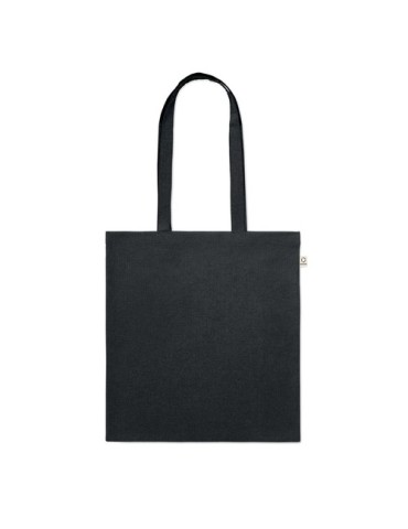 Sac shopping  en coton recyclé personnalisé - VIVEKA COLOUR Matières : coton recyclé Couleurs : noir cadeau entreprise pas cher