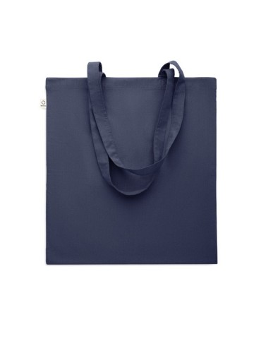 Sac shopping  en coton recyclé personnalisé - VIVEKA COLOUR Matières : coton recyclé Couleurs : bleu cadeau client original