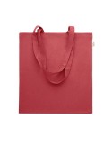Sac shopping  en coton recyclé personnalisé - VIVEKA COLOUR Matières : coton recyclé Couleurs : rouge impression haute définitio