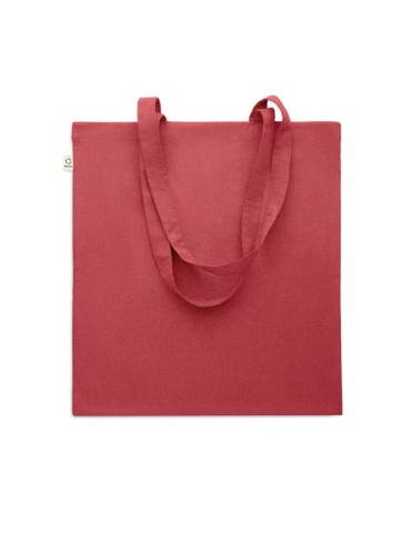 Sac shopping  en coton recyclé personnalisé - VIVEKA COLOUR Matières : coton recyclé Couleurs : rouge cadeau client original