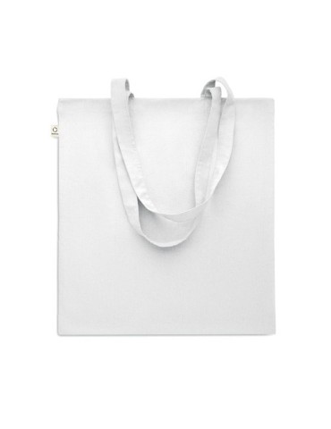 Sac shopping  en coton recyclé personnalisé - VIVEKA COLOUR Matières : coton recyclé Couleurs : blanc objet promo petit budget