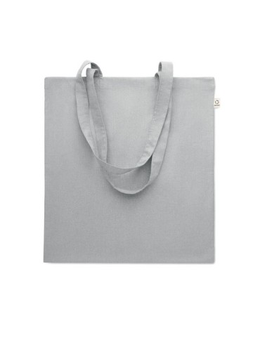 Sac shopping  en coton recyclé personnalisé - VIVEKA COLOUR Matières : coton recyclé Couleurs : gris marquage laser ultra précis