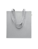 Sac shopping  en coton recyclé personnalisé - VIVEKA COLOUR Matières : coton recyclé Couleurs : gris marquage laser ultra précis