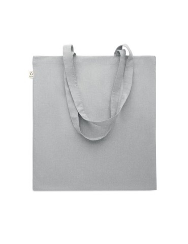 Sac shopping  en coton recyclé personnalisé - VIVEKA COLOUR Matières : coton recyclé Couleurs : gris impression logo haute quali