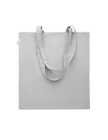 Sac shopping  en coton recyclé personnalisé - VIVEKA COLOUR Matières : coton recyclé Couleurs : gris marquage couleur éclatante