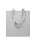 Sac shopping  en coton recyclé personnalisé - VIVEKA COLOUR Matières : coton recyclé Couleurs : gris marquage couleur éclatante