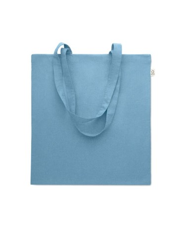 Sac shopping  en coton recyclé personnalisé - VIVEKA COLOUR Matières : coton recyclé Couleurs : bleu pétrole personnalisable ave