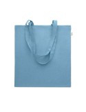 Sac shopping  en coton recyclé personnalisé - VIVEKA COLOUR Matières : coton recyclé Couleurs : bleu pétrole personnalisable ave