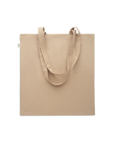 Sac shopping  en coton recyclé personnalisé - VIVEKA COLOUR Matières : coton recyclé Couleurs : kaki personnalisable avec votre 