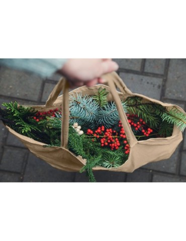 Sac shopping  en coton recyclé personnalisé - VIVEKA COLOUR Matières : coton recyclé Couleurs : kaki marquage couleur éclatante