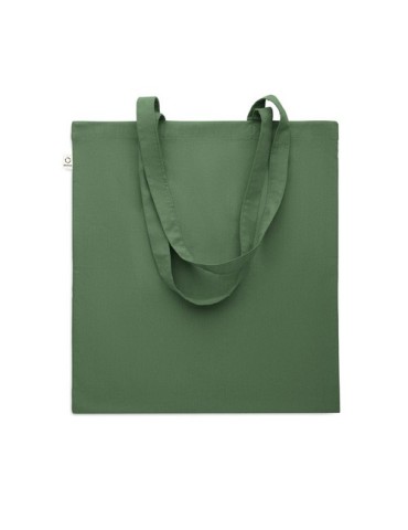 Sac shopping  en coton recyclé personnalisé - VIVEKA COLOUR Matières : coton recyclé Couleurs : vert foncé objet promo petit bud