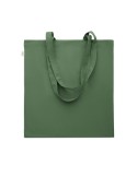Sac shopping  en coton recyclé personnalisé - VIVEKA COLOUR Matières : coton recyclé Couleurs : vert foncé objet promo petit bud