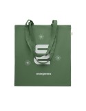 Sac shopping  en coton recyclé personnalisé - VIVEKA COLOUR Matières : coton recyclé Couleurs : vert foncé personnalisable avec 