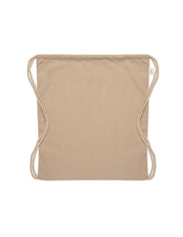 Sac  en coton recyclé de 140 gr/m² personnalisable CABETRI COLOUR Matières : coton recyclé Couleurs : kaki marquage laser ultra 