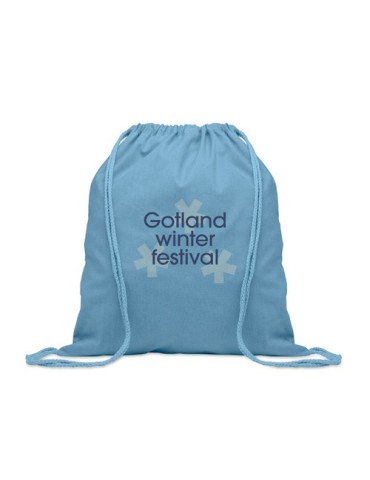 Sac  en coton recyclé de 140 gr/m² personnalisable CABETRI COLOUR Matières : coton recyclé Couleurs : bleu pétrole impression lo