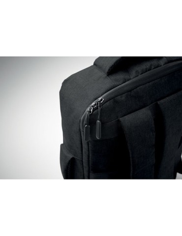 Sac à dos  pour portable 15" - LAUGAR Matières : PET recyclé Couleurs : noir marquage couleur éclatante
