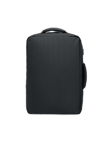 Sac à dos  pour portable 15" - LAUGAR Matières : PET recyclé Couleurs : noir cadeau entreprise pas cher