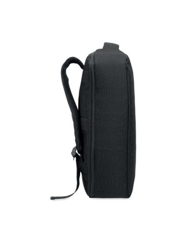Sac à dos  pour portable 15" - LAUGAR Matières : PET recyclé Couleurs : noir marquage couleur éclatante