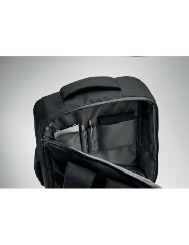 Sac à dos  pour portable 15" - LAUGAR Matières : PET recyclé Couleurs : noir goodies publicitaire événementiel
