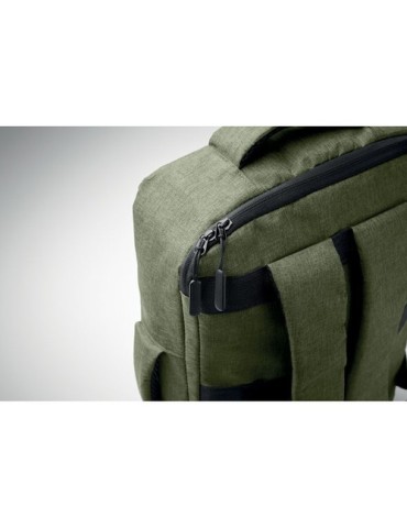 Sac à dos  pour portable 15" - LAUGAR Matières : PET recyclé Couleurs : vert armée goodies personnalisé en stock