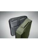 Sac à dos  pour portable 15" - LAUGAR Matières : PET recyclé Couleurs : vert armée marquage laser ultra précis
