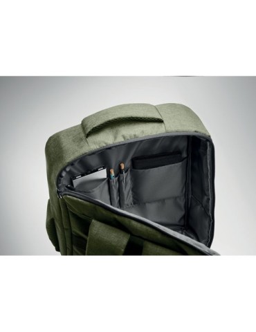 Sac à dos  pour portable 15" - LAUGAR Matières : PET recyclé Couleurs : vert armée livraison express 24h 48h