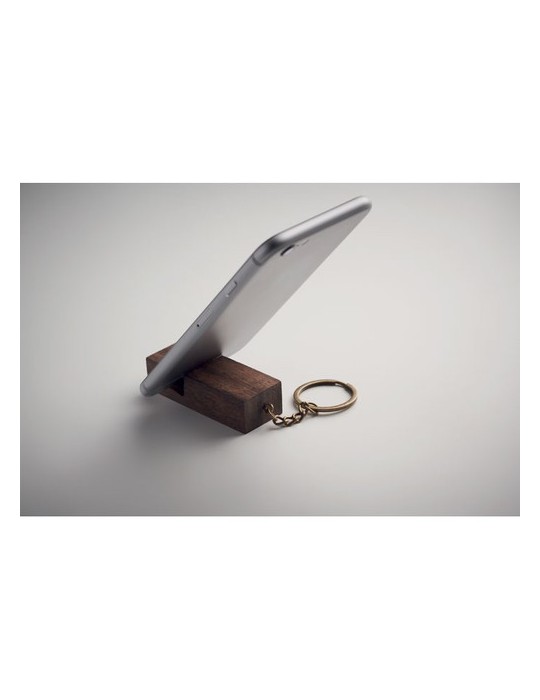 Porte-clés Support Téléphone en Bois de Noyer