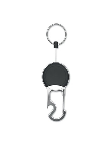 Porte-badges rétractable pratique et personnalisé PULRIC Matières : ABS Couleurs : noir objet promotionnel éco-responsable